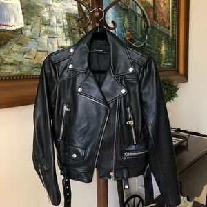 Zara Black Faux Leather Jacket